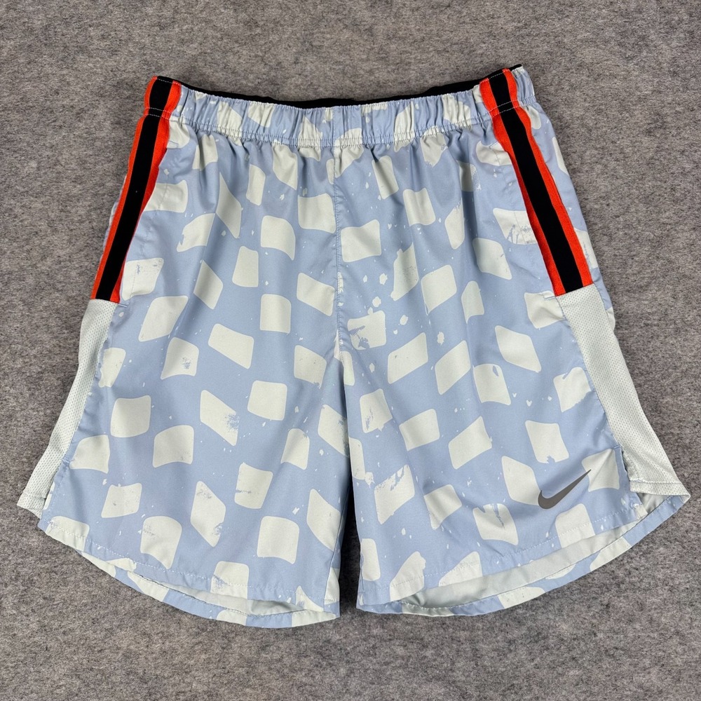 Nike Dri Fit Challenger Shorts 7" Unlined Geometric Pockets Blue Mens Medium M